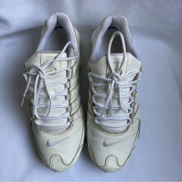 Nike Shox NZ Running Athletic White Leather Shoes 378341-128 - Picture 6 of 9